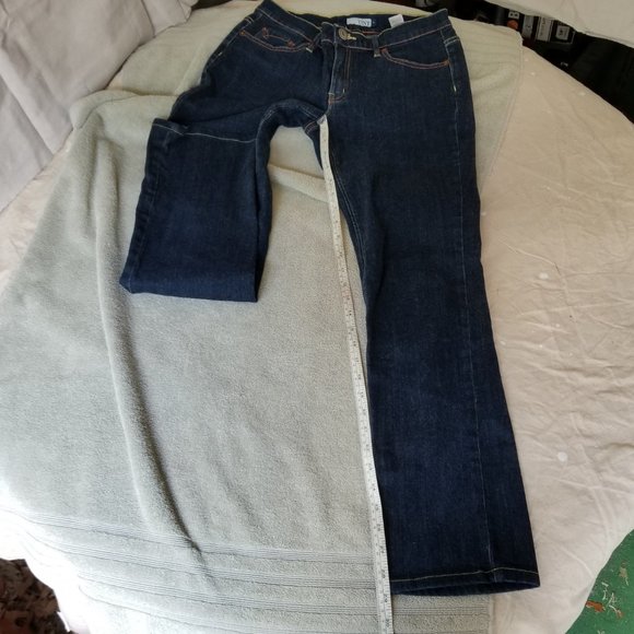 TINT Low rise Dark Blue Denim Jeans w/Gold Stitch sz 4 - Picture 14 of 16